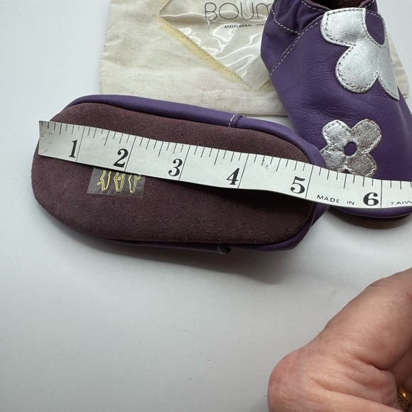 Boumy Flower Power Shoes with soft sole for Babys Infant Purple Leather size L - Picture 14 of 17